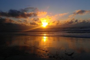 Alone on a remote stretch of Beach