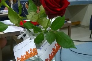 A smile, a rose and a thank you after a brilliant lesson!