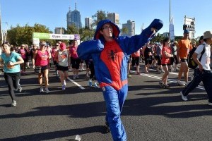 Running 14.6km in a sleeping bag suit for charity