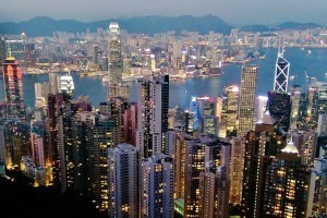 Hong Kong Illuminating at dusk